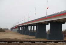 Реконструированный мост через Припять открыт с участием Лукашенко в Житковичском районе Припять, мост