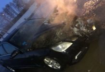 В Лельчицах сгорел автомобиль