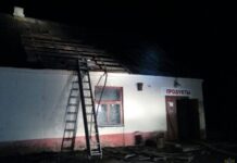 В Новом Полесье Лельчицкого района горел магазин «Продукты» Новое Полесье, РОЧС