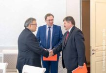 Председатель облисполкома Геннадий Соловей провел встречу с Чрезвычайным и Полномочным Послом Республики Казахстан в Беларуси Аскаром Бейсенбаевым