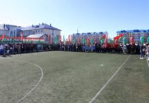 Видео.1 мая, в Праздник Весны и Труда, в Лельчицах дан старт районной спартакиаде