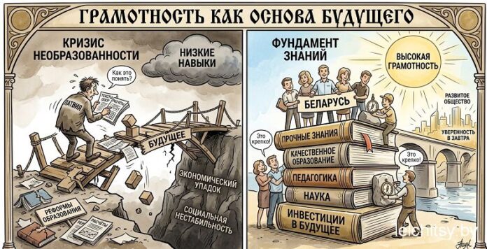 1карикатув к тексту грамотность